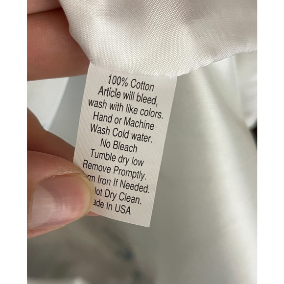 Women's Large Kiel James Patrick Hydrangas White Cotton Shift Dress - Picture 5 of 5